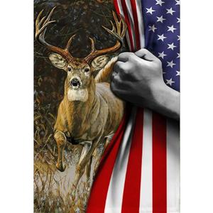 FORLAND Patriotic Diamond Painting Kits for Adults Beginners - 5D DIY Deer American Flag Full Drill Diamond Kits Painting Crafts for Home Wall Decor, Diamond Art Kits,12x16inch