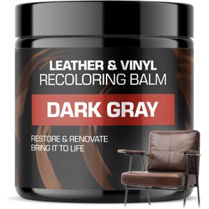 Leather Recoloring Balm, Color Restorer, Scratch Remover, Couch Paint and Repair, Leather Balm for Couches (Dark Gray)