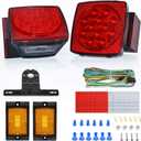 Nilight 2PCS Square LED Trailer Light Kit Low Profile Submersible IP68 Stop Turn Tail Side Marker License Lamps for 12V Utility Boat Camper RV Trucks Marine Snowmobile
