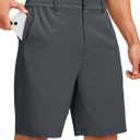 G Gradual Men's Golf Shorts with 5 Pockets 9" Light Weight Stretch Quick Dry Casual Dress Work Shorts for Men (Gray, S)