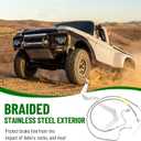 2PCS Front Brake Lines 89710, Extended Stainless Steel Brake Line Compatible with 2008-2015 Ford F250/F350 Super Duty 4-6" Suspension Lift