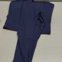 Womens Workout Sets Two Piece Cross Back Tank Top Matching High Waist Leggings Sets Gym Outfits Work Out Clothes (Medium, Colorblock Dark Blue)