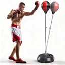 Punching Bag with Stand, Boxing Bag for Teens & Adults - Height Adjustable - Speed Bag for Training, Boxing Equipment, Stress Relief & Fitness - Gloves Missing