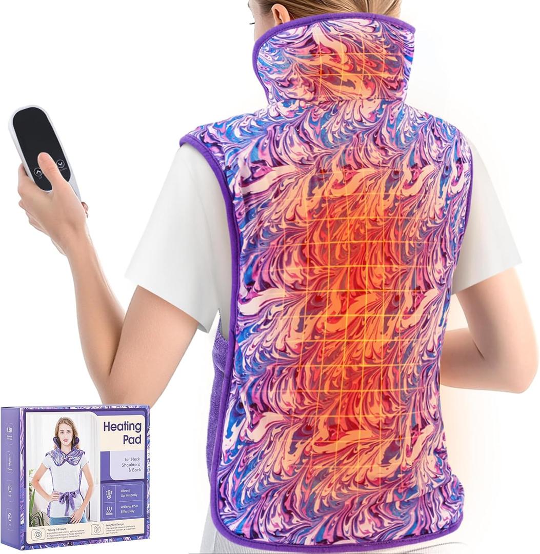 Heating Pad for Back, Neck, Shoulder, Mothers Day Gift for Mom, Electric Wrap Heat Pad for Neck and Shoulders, Birthday Gift for Women Wife Mom Grandma Her