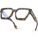 VISOONE Blue Light Blocking Glasses with TR90 Rectangle Frame and Chic Preppy Look for Women Men RIVER