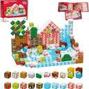 RiceBlock 100PCS Magnetic Blocks Toys for Kids, 7 Days Christma Advent Calendar, Science Learning Toys,Magnetic Cubes Building Blocks Toys for New Year (Pink)