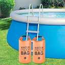 2PCS Pool Ladder Weights 10L Universal Pool Step Weights Sand Bag Waterproof 500D PVC Swimming Pool Stair Weights for Above Ground and Inside Pool with Nylon Handle Blue