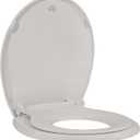 Toilet Seat, Round Toilet Seat with Toddler Seat Built in, Potty Training Toilet Seat Round Fits Both Adult and Child, with Slow Close and Magnets- Round Biscuit