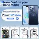 Mist-Armor Designed for iPhone 16 Pro Max Case, [Fit for Mag Safe] [Non-Slip Edge] Military Grade Protective Bumper Silicone Matte Phone Case Cover for iPhone 16 Promax 6.9" Men Women, Blue