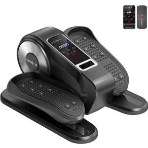 Under Desk Elliptical Machine, Electric Seated Pedal Exerciser, Mini Ellipse Leg Exerciser with Remoter, 12 Level Speeds, Forward & Reverse Direction, Manual & Auto Mode for Home Office (Black)
