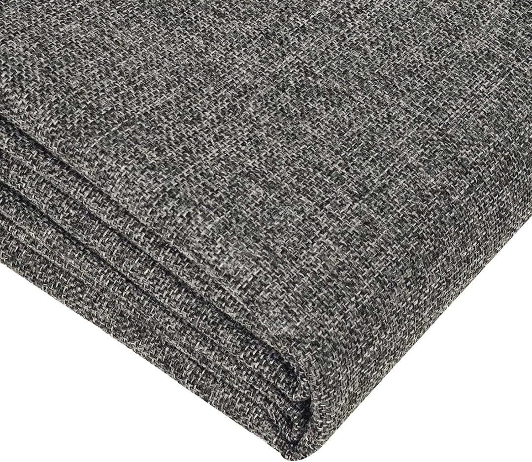 Heavy Linen Fabric 80x57 Inches, 1.2mm Thickness, Plain Solid Color Cloth for Embroidery, Clothing, Sewing - Linen Texture Material (Dark Grey)