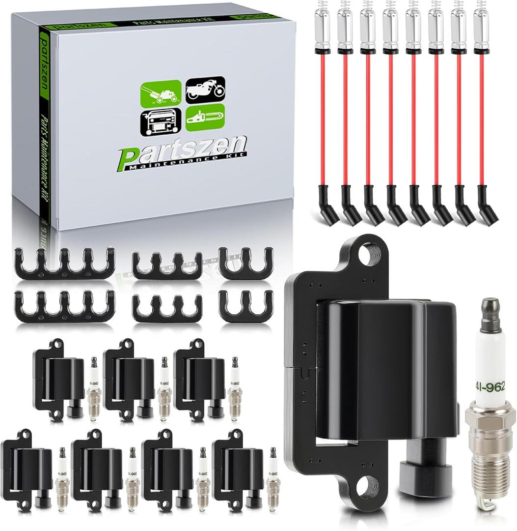 UF271 Square Ignition Coil Pack 41962 Spark Plug 9748rr Wire Fit for Chevrolet Silverado Avalanche Tahoe for GMC Sierra Yukon 1500 2500 3500 for Hummer H2 4.8L 5.3L 6.0L 8.1L 8 pcs