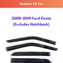 KPY Rain Guards Fit for 2009-2019 Ford Fiesta Sedan, Out-Channel Window Visors Vent Wind Deflectors 4PC, Car Accessories for 09-19 Fiesta Sedan (Excludes Hatchback)