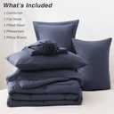 Love's cabin Full Comforter Set Indigo Blue, 7 Pieces Full Bed in a Bag, All Season Bedding Sets with 1 Comforter, 1 Flat Sheet, 1 Fitted Sheet, 2 Pillowcase and 2 Pillow Sham | Soft, Breathable, Lightweight, Comfortable