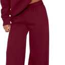 PRETTYGARDEN Womens Sweatsuits 2 Piece Set 2026 Casual Winter Long Sleeve Hoodie Loose Wide Leg Sweatpants Fall Tracksuit (Small, Red)