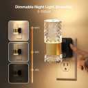 LED Night Light, Dimmable Plug in Nightlight 2 Pack, 0-100LM Adjustable Brightness with Dusk to Dawn Sensor, 3000K Warm Gold Ambiance Lighting for Bedroom, Bathroom, Hallway, Kitchen