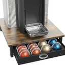 DecoBrothers Vertuo Pod Holder Drawer, 24 Large or 48 Small Nespresso Capsule Organizer, Rustic Brown (48 pcs Capacity)