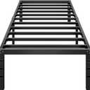 HLIPHA Metal Platform Bed Frame 18 Inch Tall,No Box Spring Needed,Twin Size Bed with Heavy Duty Strong Support Slats,Easy to Assemble,Black