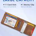 Slim Wallet for Men, Christmas Stocking Stuffers Gifts for Men Him, White Elephant Gifts for Adults Husband Boyfriend, RFID Blocking Minimalist Wallet for Men with Money Clip, Credit Card Holder (Crazy Horse Brown)