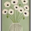 SKTBJWNYK Green Poppy Floral Wall Art, Minimalist Botanical Prints Green Abstract Poppy Painting Boho Minimalist Botanical Home Decor for Living Room Bedroom Decor 16x24 Inch Unframed