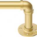 Zeerobee Curtain Rods for Windows 66 to 120, 1 Inch Industrial Wrap Around Gold Curtain Rod, Indoor/Outdoor Room Divider Adjustable Drapery Pole, 66"-120"