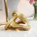 MOYI Gold Knot Statue for Christmas Decor Gold Tabletop Home Decor, Modern Geometric Sculptures Accent Decor for Living Room Bedroom Office Coffee Table Bookshelf Mantle Decorations Gifts