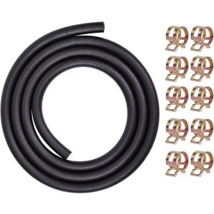 1/4 Fuel Hose 6.6Ft ID 6mm x OD 12mm 300PSI Fuel Line Hose Kit Include 10 Stainless Clamps Fit for Small Engine Equipment such as Mowers, Tractors, Snow Blowers, Dirt Bikes
