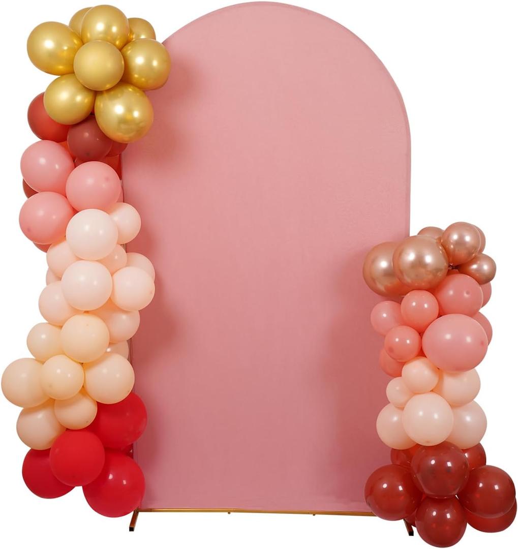 Peomeise 7.2FT Wedding Arch CoverDusty Rose Arch Backdrop Cover Stretchy Spandex Backdrop Stand Covers for Birthday Party Ceremony Banquet Decor(86.4" L x 48" W)