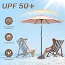 Backyard Expressions 9 ft. Patio Umbrella, Market Table Umbrella w/Tilt and Crank, 8 Ribs
