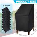 Moukeren 8 Pcs Black Outdoor Chair Cover Waterproof Stacking Patio Chair Cover for Lounge Furniture Lawn 210D Oxford Cloth 25" L x 25" W x 47" H
