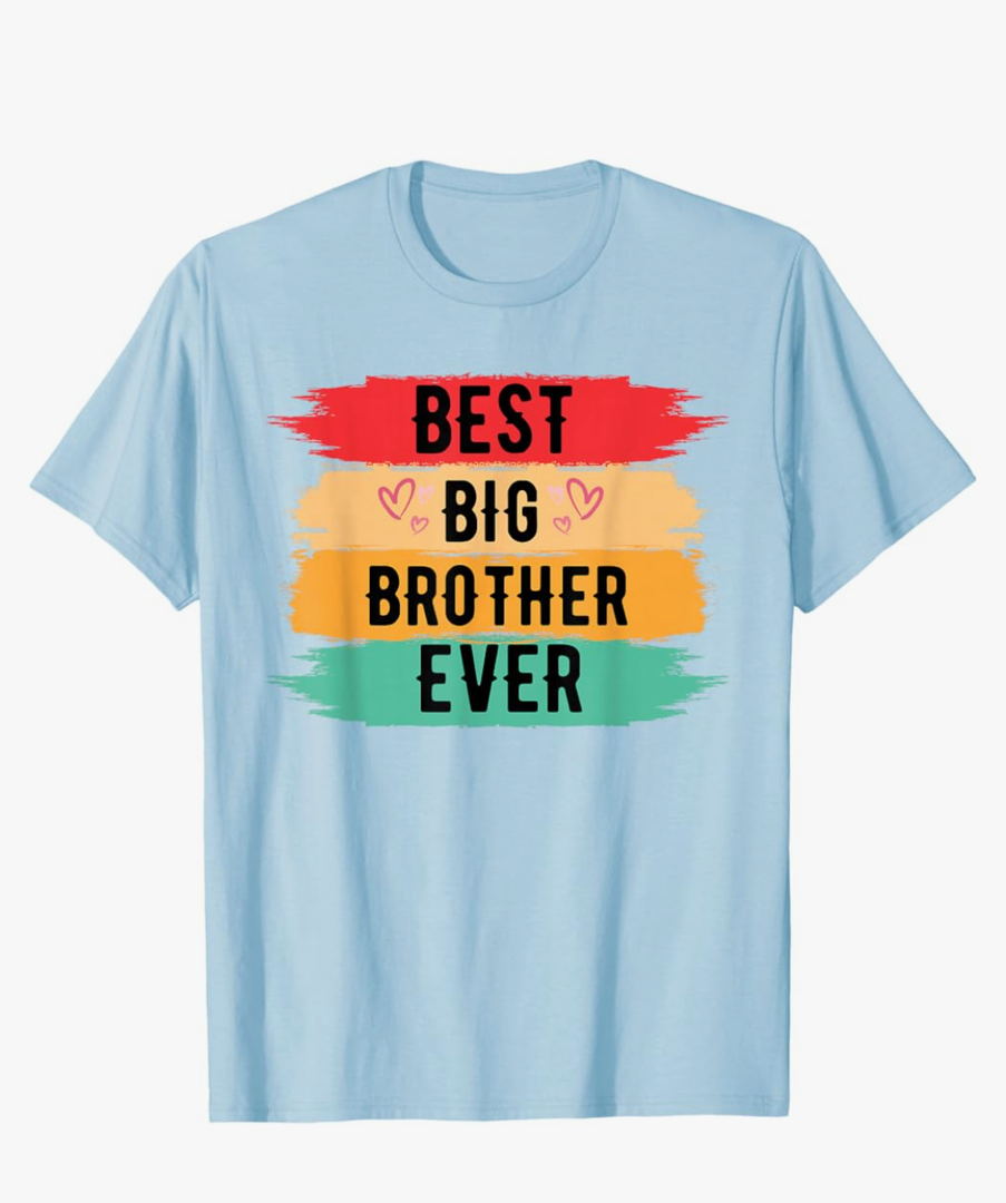 Best Big Brother Ever Shirt Older Sibling Teenager for Boys T-Shirt, L