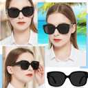 AEZUNI Trendy Reading Sunglasses Women Stylish Square Sun Readers UV Protection Glasses 1.0 1.5 2.0 2.5 3.0 3.5 (Not-bifocal