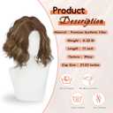 Haloo Brown Bob Wig for Women Lace Front Hairline Short Soft Wavy Curly Natural Looking Middle Part Synthetic Hair Wigs for Daily Party, 11 Inch Blonde Mixed Brown
