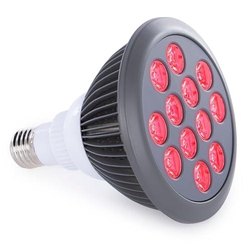 Hooga Red Light Therapy, 660nm 850nm, 12 Dual Chip LEDs, Portable and Targeted High Irradiance for Skin, Pain Relief, Anti-Aging, Muscle Recovery, Sleep - Power Cord & Base Included, HG24