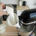 2 x Foldable Silicone Flour Funnel for Stand Mixers, No-Mess & Anti-Splash Kitchen Gadget, Dishwasher-Safe Baking Accessories Fits 4.5-5Qt (KSM150) Best Kitchen Aid Mixer Attachments (White)