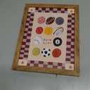 Framed Let's Play Sports Balls Canvas Wall Art 08x10 inch Vintage Checkered Sports Themed Poster Trendy Kids Room Decor for Nursery Bedroom Playroom