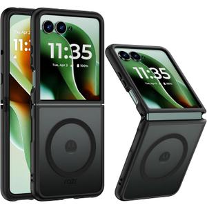 LEKEVO Magnetic for Motorola Razr Ultra 2025 Case, Compatible with Magsafe, Translucent Matte, TPU Bumper Protective Slim Soft Case for Moto Razr Ultra 2025, Black
