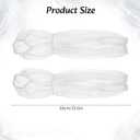 NICENEEDED 2 PCS Detachable Puffy Plain Tulle Sleeve, White Long Bridal Wedding Dresses Fingerless Ruffled Sleeves, Full Cover Up Accessory for Costume Women Halloween