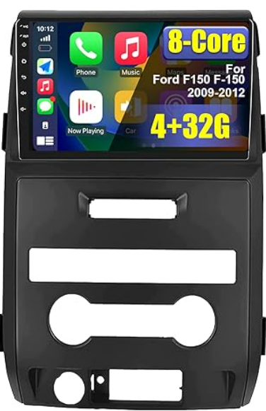 FIUFUL Car Radio Stereo 4+32G with Wireless Carplay Android Auto, 9 Inch HD Touchscreen 8 Core Android 12 Car Radio Stereo with Backup Camera Bluetooth AM/FM/RDS Wi-Fi GPS for Ford F150 F-150 2009-2014 