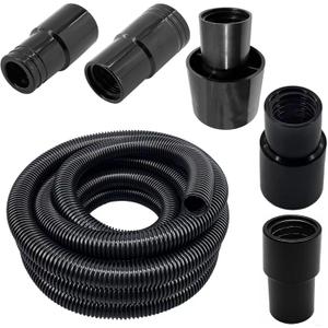 Shop Vacuum Dust Collection Hose Kit,12 Ft Dust Power Tools Hose Kit with 5 Fittings/Attachments for Shop Vacuums,Workshop, Wet/Dry, Fits Multiple Types/Brands of Woodworking Power Tools