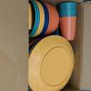Wheat Straw Dinnerware Set 40 PCS - Service for 8 | Plates and Bowls Sets | Unbreakable Dishes Set - Dinner Plates, Dessert Plate, Cereal Bowls, Drinking Glasses, Dishwasher Safe - Multi