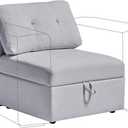 QHITTY Middle Module Seat for Modular Sofa Sectional Couch with Storage Armless Sofa Chair, Grey