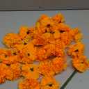 30 pcs Artificial Marigold Flowers,3.54" Silk Marigold Flower Heads with Stems,Orange Flowers Artificial Decor for Party,Indian Wedding,Indian Theme,Diwali Home Decor DIY Wreath Garland