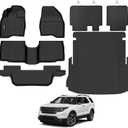 Floor Mats for Ford Explorer 2011-2014, Trunk Mat and Backrest Mat All Weather TPE Protector for Ford Explorer Accessories