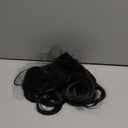 SARLA Invisible Wire Hair Extensions with 3 Clips Short Synthetic Wavy Curly Hairpiece Adjustable Transparent Headband for Women 14 Inch Jet Black