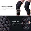 COOLOMG Basketball Knee Pads Youth Kids Adult Football Protective Padded Knee Compression Sleeves Black L (Black, L)