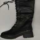 DREAM PAIRS Women's Pu Knee High Riding Combat Boots (10, Georgia-Black)