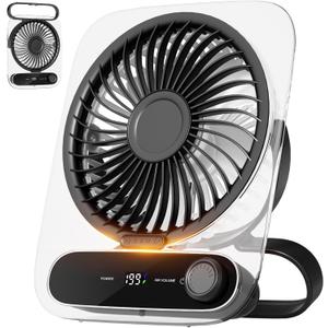 Shintrend USB Desk Fan - Rechargeable Portable Battery Powered Fans, Ultra Quiet 180 Foldable, Variable Speed Small Personal Fan for Bedroom Office Travel Camping Cruise (1, Black)