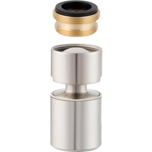 Hibbent NSF/ANSI/CAN 61 Certified Faucet Aerator, CUPC Certification 360 Degree Swivel Kitchen Sink Aerator, 2-Flow Sprayer Faucet Replacement Part 55/64 Inch Female Thread - Brushed Nickel