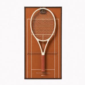 Tennis Racket Display Frame with Walnut Block & Copper Hooks – Showcase Your Vintage or Everyday Racket with Grand Slam Court Inspired Decor (16x31.5inch / 40x80cm), Standard